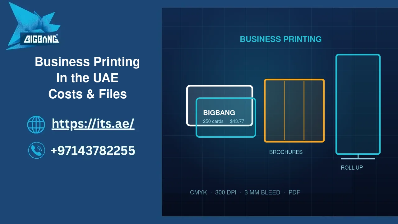 Business printing in the UAE — cards, brochures and roll-up