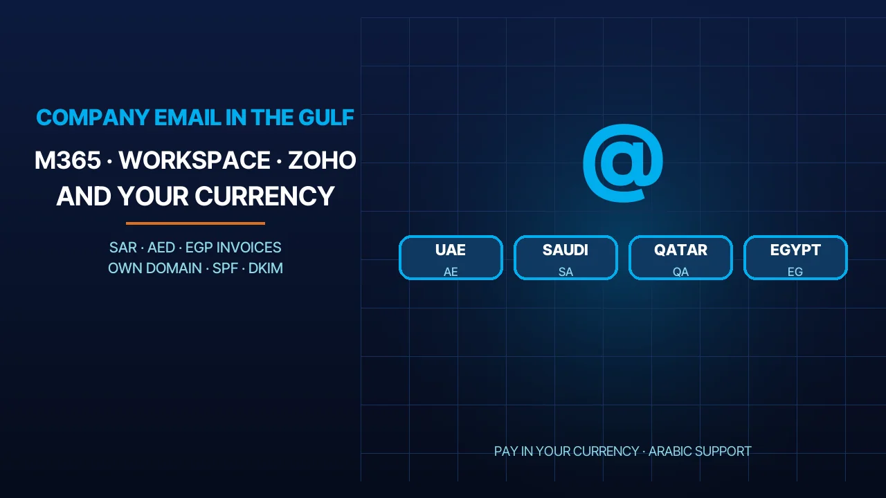 Company Email in the Gulf: Microsoft 365, Google Workspace or Zoho, and Which Currency You Pay In