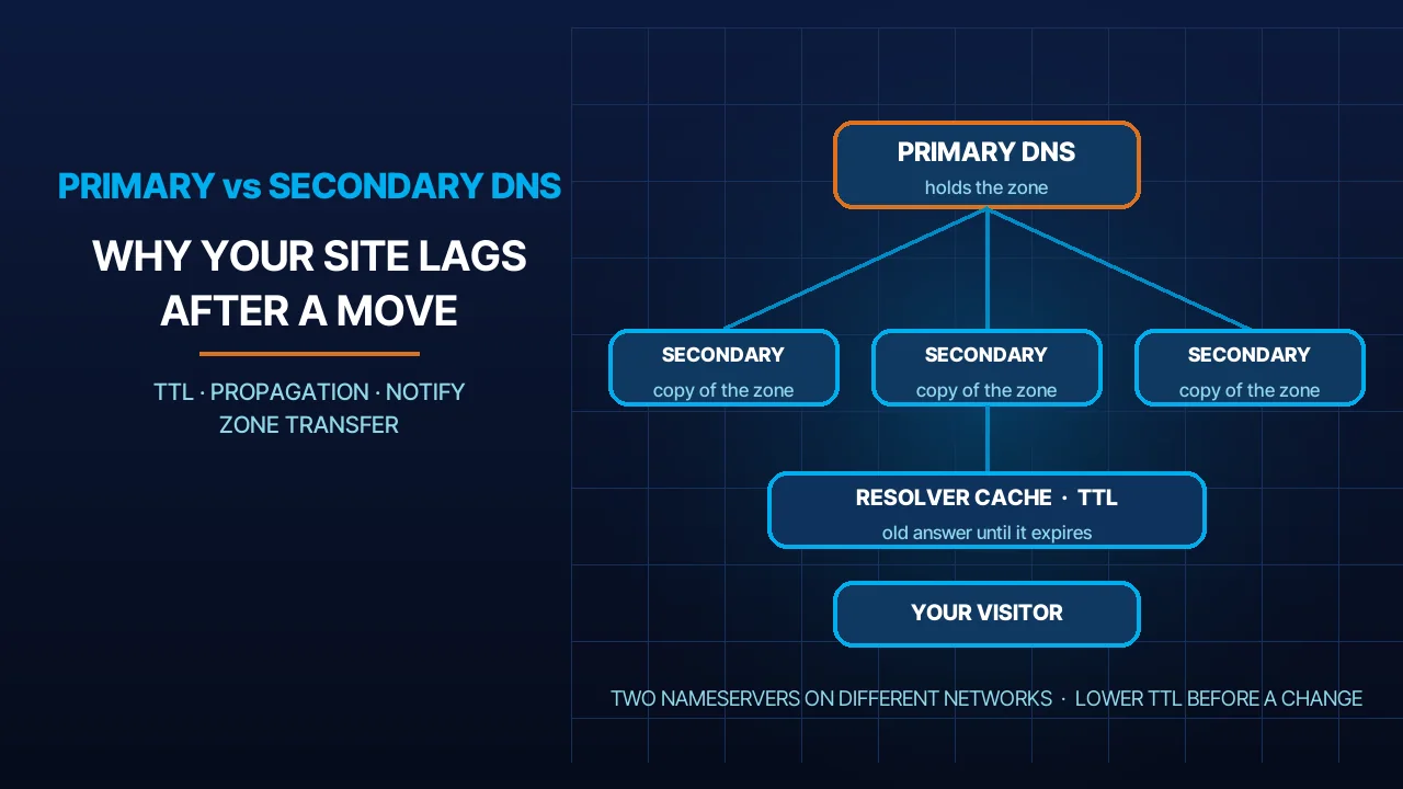 Primary vs Secondary DNS and Propagation Time: Why Your Site Lags After a Server Change