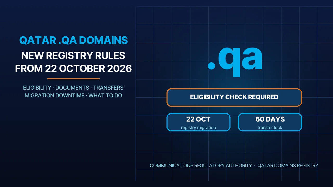 Qatar .qa domains: new registry rules from 22 October 2026